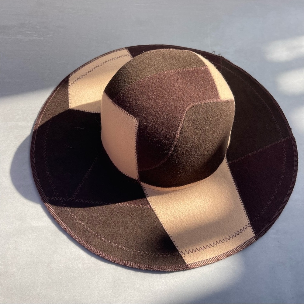 100% Wool Patchwork Floppy Hat - image 1